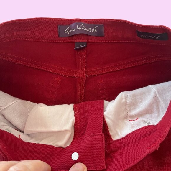 Gloria Vanderbilt Jeans Womens 8 Red Amanda Stretch Classic Rise Tapered Leg - Picture 5 of 14